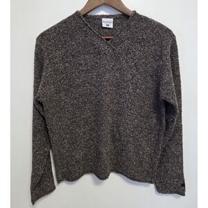 Columbia Sportswear Woman's V Neck Sweater Small Speckled Brown Marble Texture